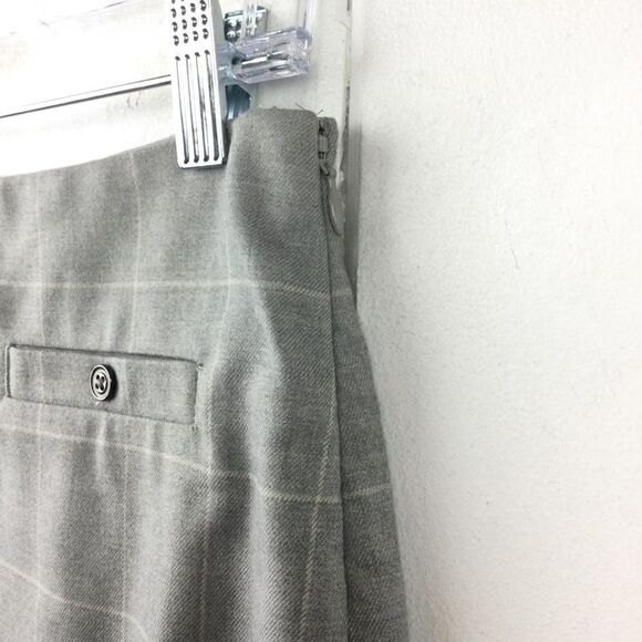 Banana Republic Gray & Cream Plaid Checked Skirt, Size 4 - Picture 5 of 8